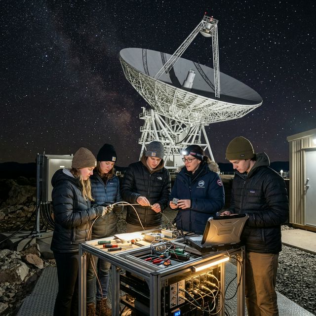 FUTURA-Radiosternwarte — Schüler arbeiten an der Antenne